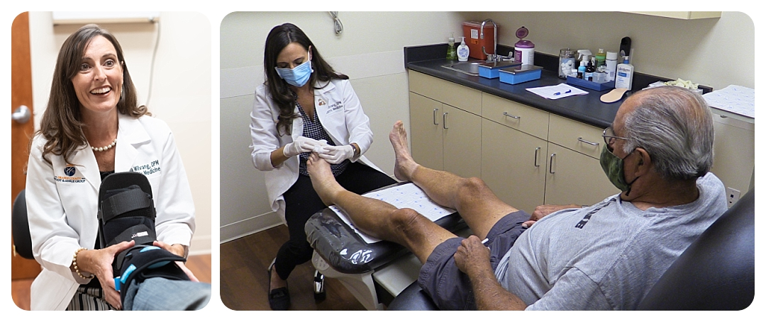 Dr. Gina Wilvang - with patient - Diabetic Foot Care - HBfeet.com